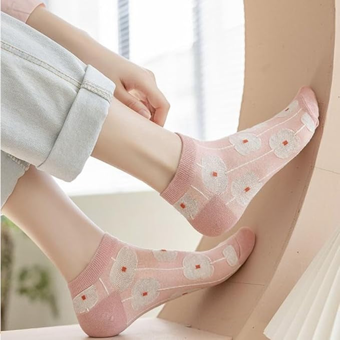 Blushing Blooms Ankle Socks (Pack of 5) Lazzy Socks India
