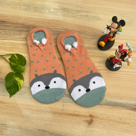 Chubby Hamster No-Show Socks – Cute Orange Polka Dot Design  Lazzy Socks India