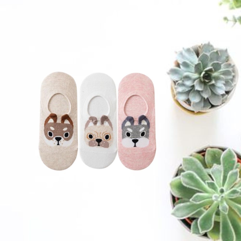 Discover Playful Style with Cute Dog With Ears No Show Socks | Lazzy Socks