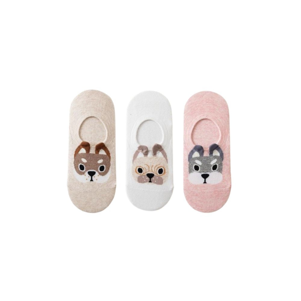 Discover Playful Style with Cute Dog With Ears No Show Socks | Lazzy Socks
