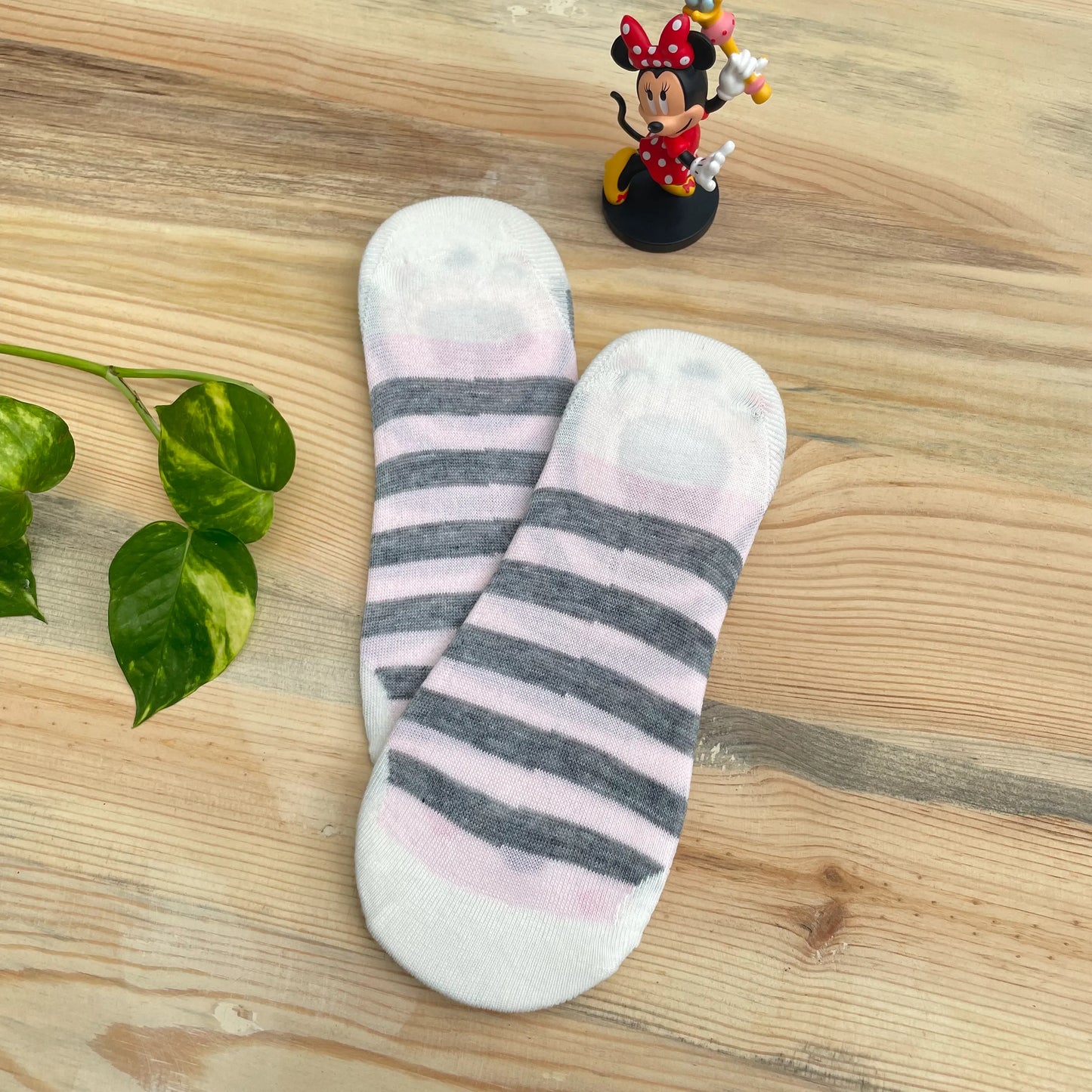 Double Mood Striped No-Show Socks – Happy & Sad Face Design Lazzy Socks India