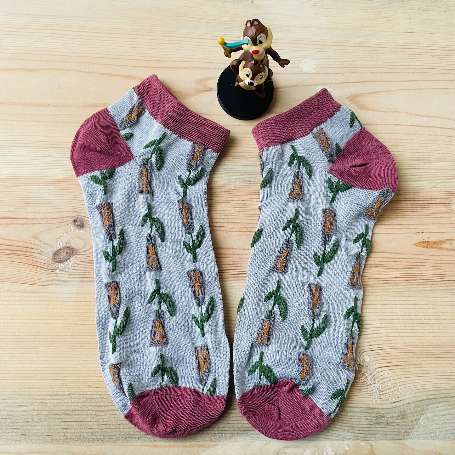 Earthy Tulip Textured Sock Pack (Pack of 2) | Lazzy Socks India