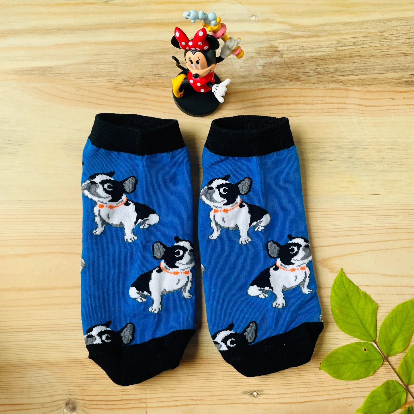 French Bulldog Ankle Socks – Quirky Blue Dog Print Lazzy Socks India