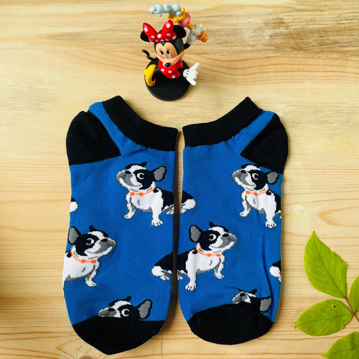 French Bulldog Ankle Socks – Quirky Blue Dog Print Lazzy Socks India