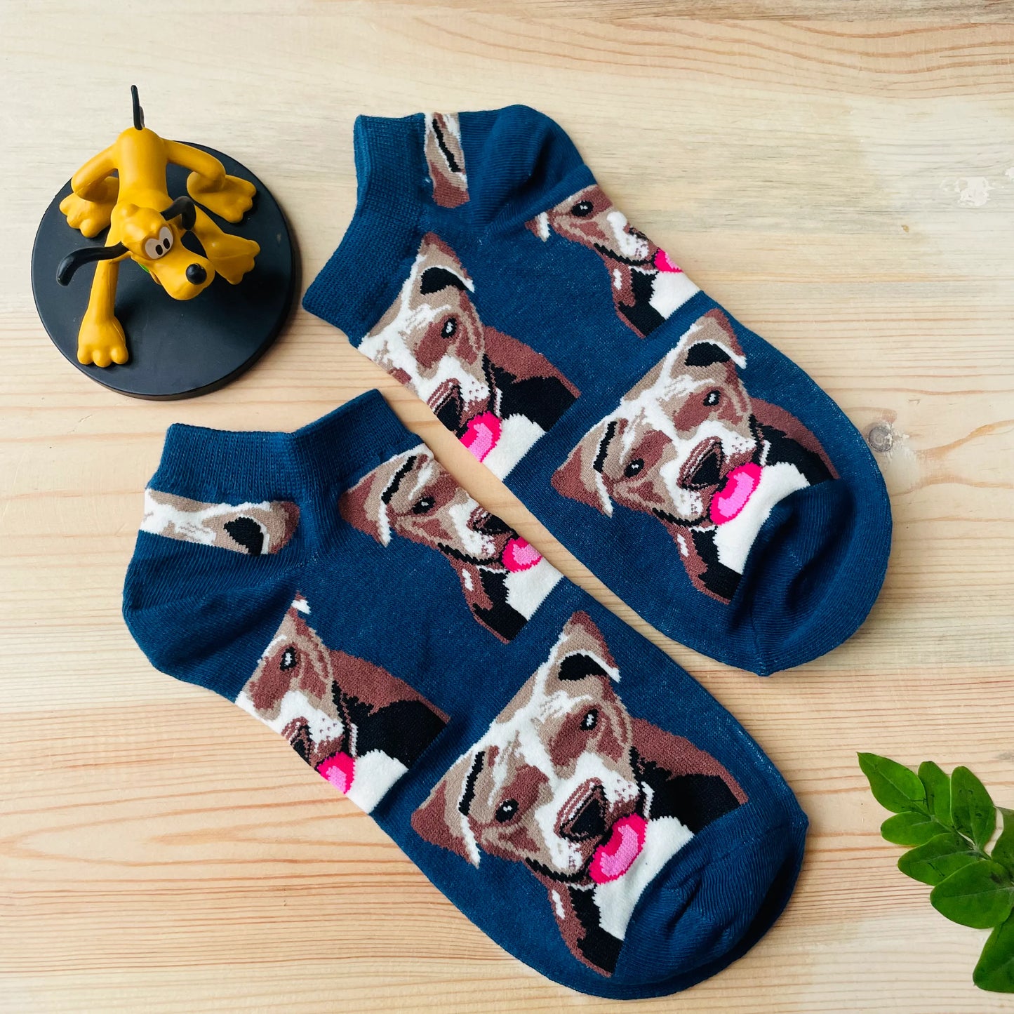 Happy Pit Bull Ankle Socks – Realistic Dog Portrait Design Lazzy Socks India