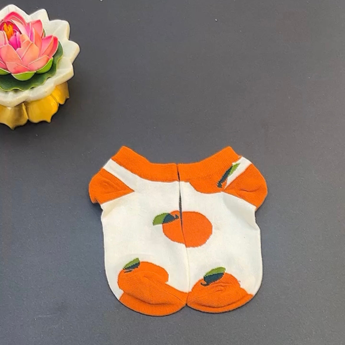 Orange Unisex Ankle Socks by lazzy socks. funky and quirky socks in India