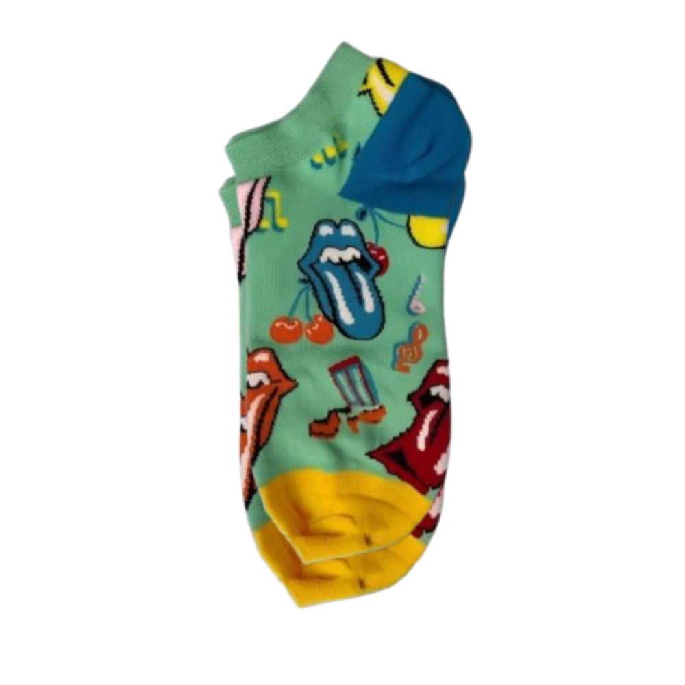 Rock & Roll Tongue Ankle Socks (Pack of 3) – Unisex Funky Music-Inspired Socks by Lazzy Socks (green)