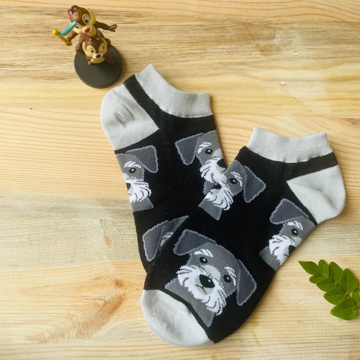 Schnauzer Dog Ankle Socks – Cute Puppy Face Print Lazzy Socks India