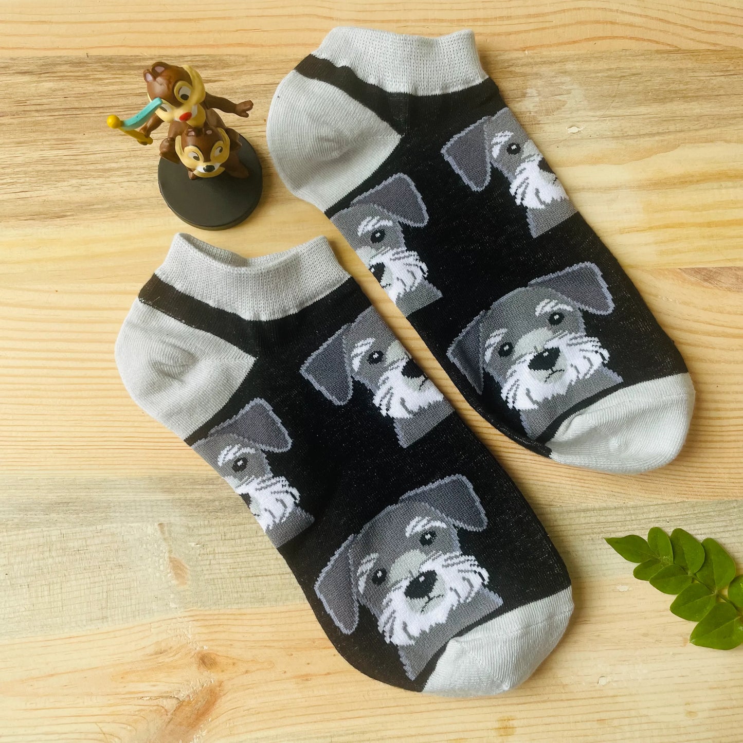 Schnauzer Dog Ankle Socks – Cute Puppy Face Print Lazzy Socks India