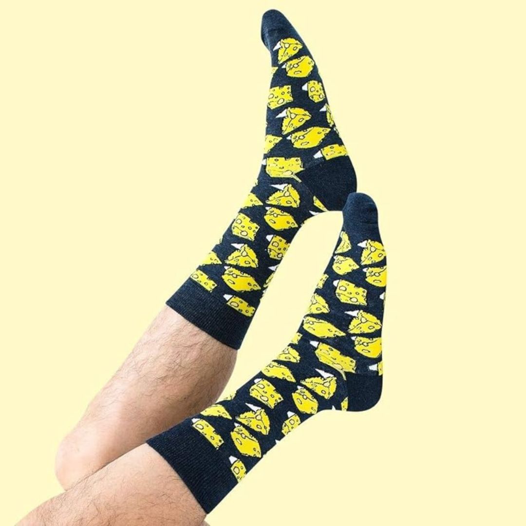 Step Up Your Sock Game with Cheese Unisex Crew Socks | Lazzy Socks