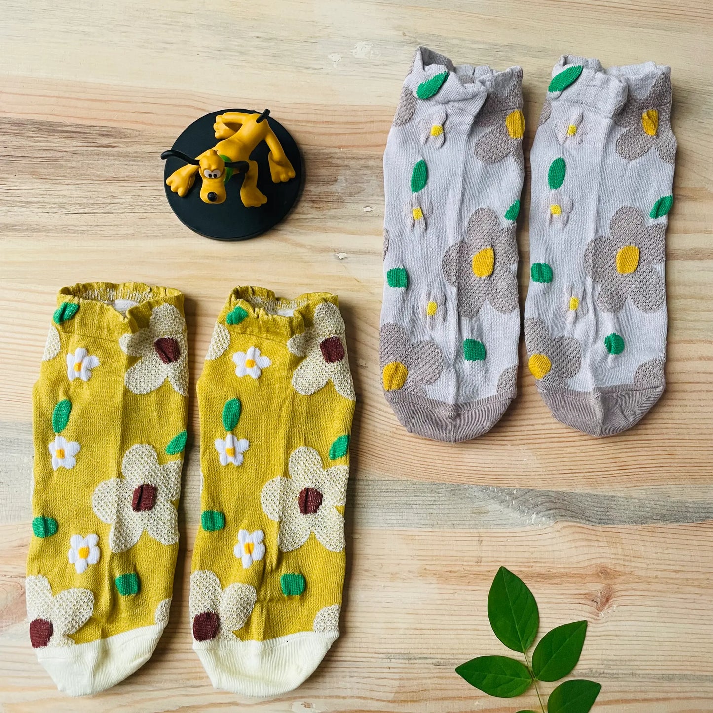 Sunshine & Mist Daisy Ankle Socks (Pack of 2) | Lazzy Socks India