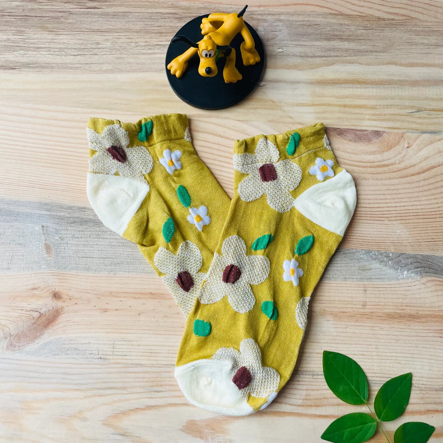 Sunshine & Mist Daisy Ankle Socks (Pack of 2) | Lazzy Socks India