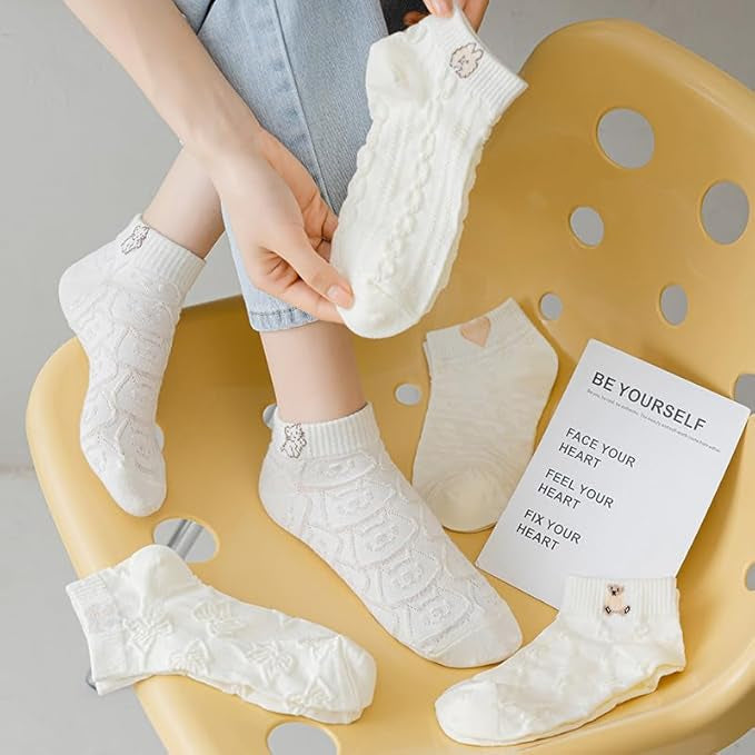 Textured Charm Ankle Socks (Pack of 5) Lazzy Socks India