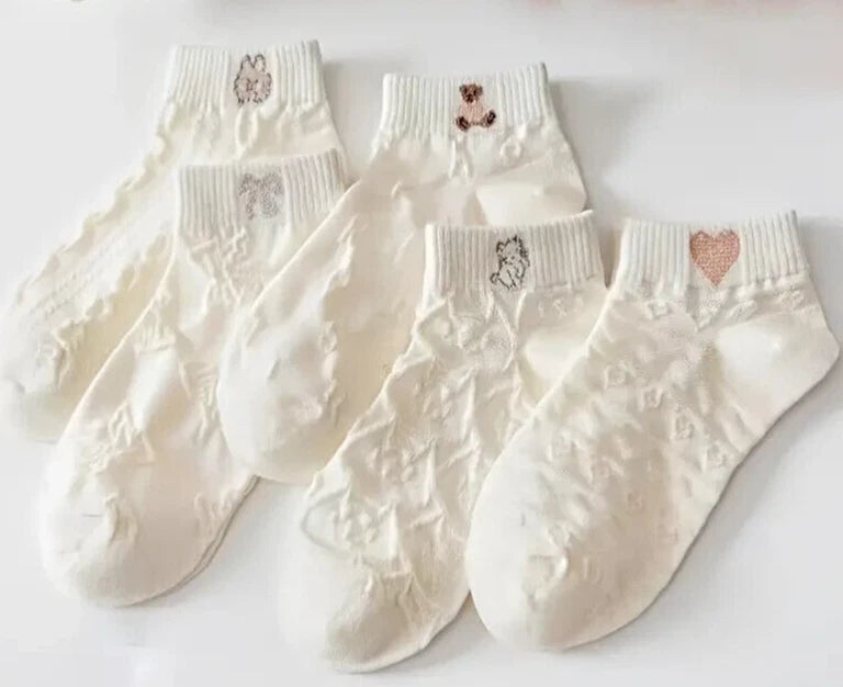 Textured Charm Ankle Socks (Pack of 5) Lazzy Socks India