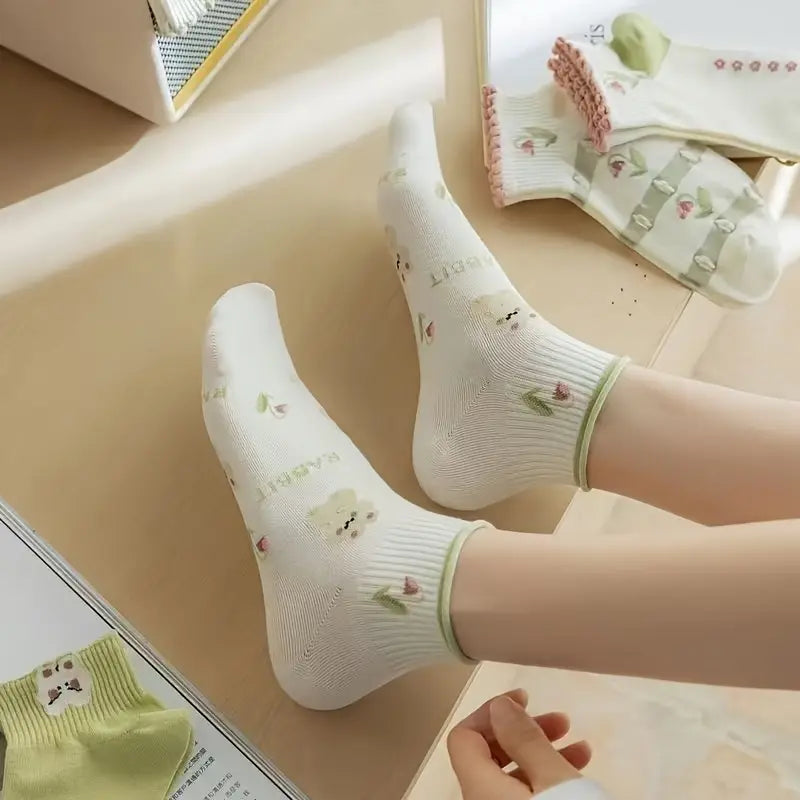 Tulip Garden Ankle Socks (Pack of 5) Lazzy Socks India
