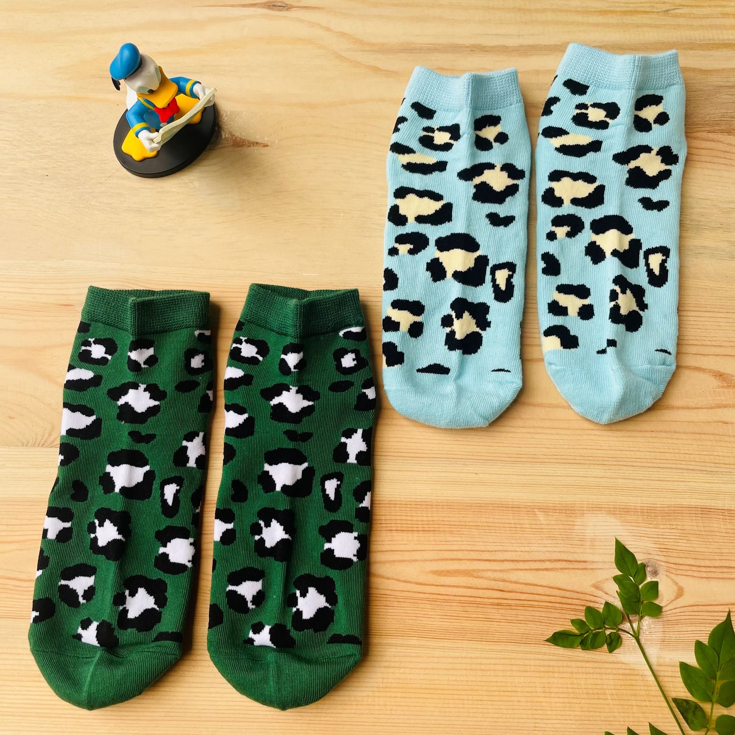 Wild Pop Leopard Ankle Socks (Pack of 2) Lazzy Socks India