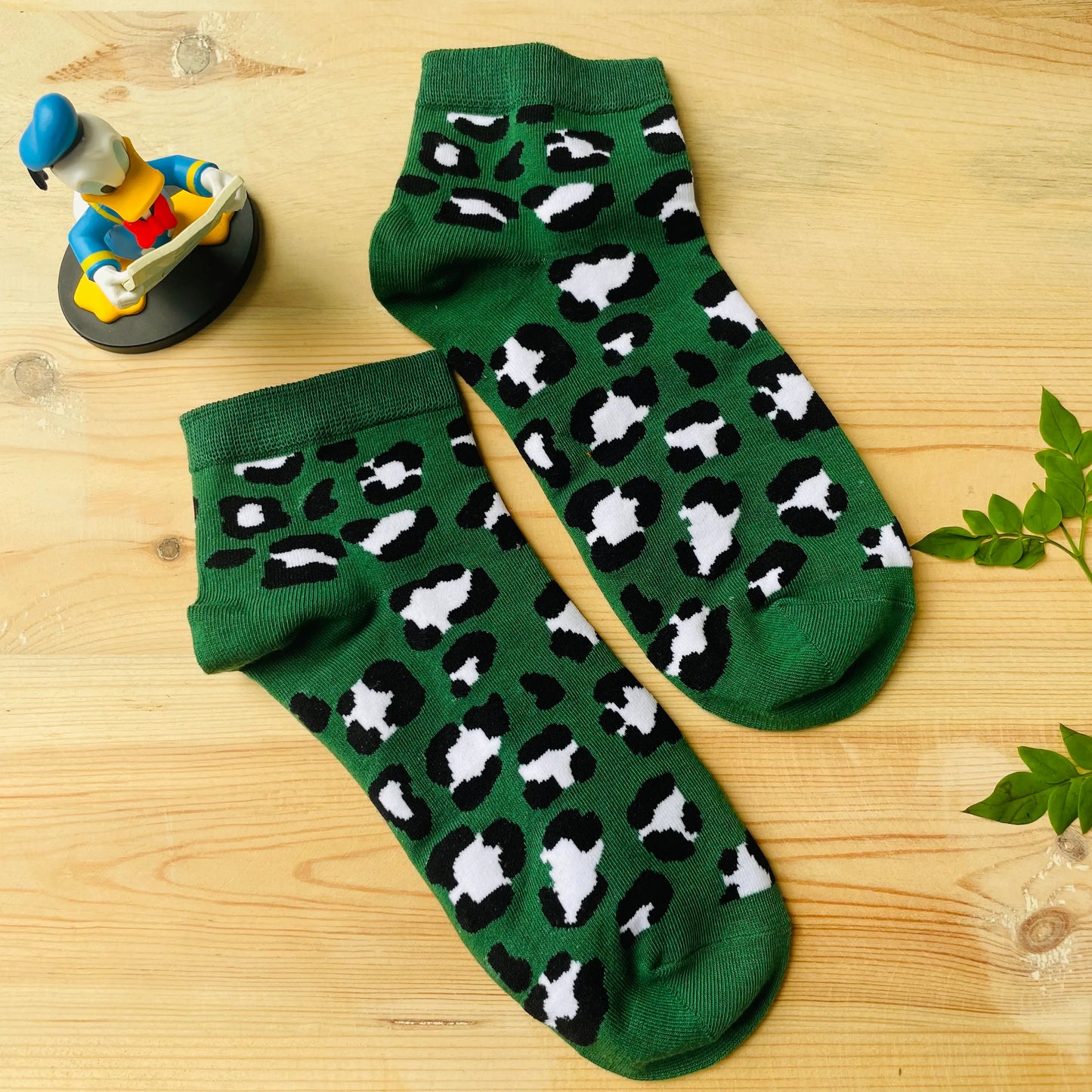 Wild Pop Leopard Ankle Socks (Pack of 2) | Lazzy Socks India