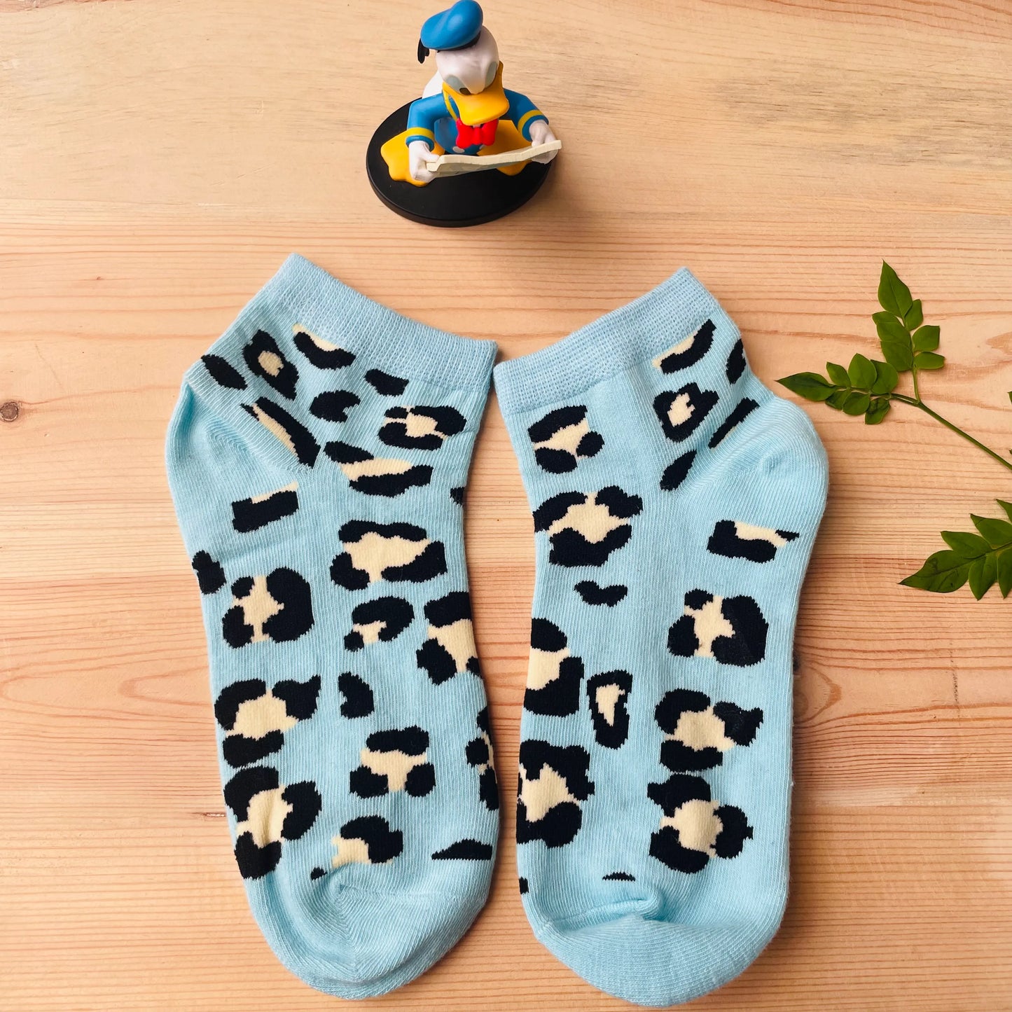 Wild Pop Leopard Ankle Socks (Pack of 2) | Lazzy Socks India