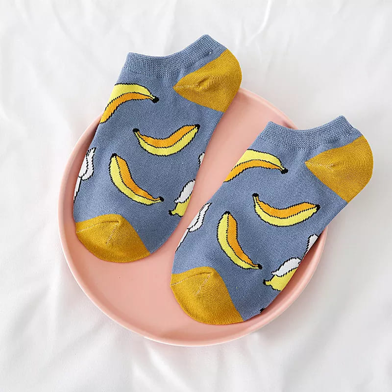 Banana Yellow Blue Unisex Ankle Socks