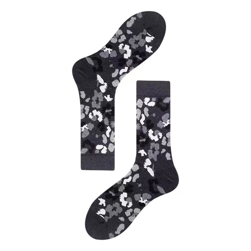 Black n White Floral Unisex Crew Socks from Lazzy socks