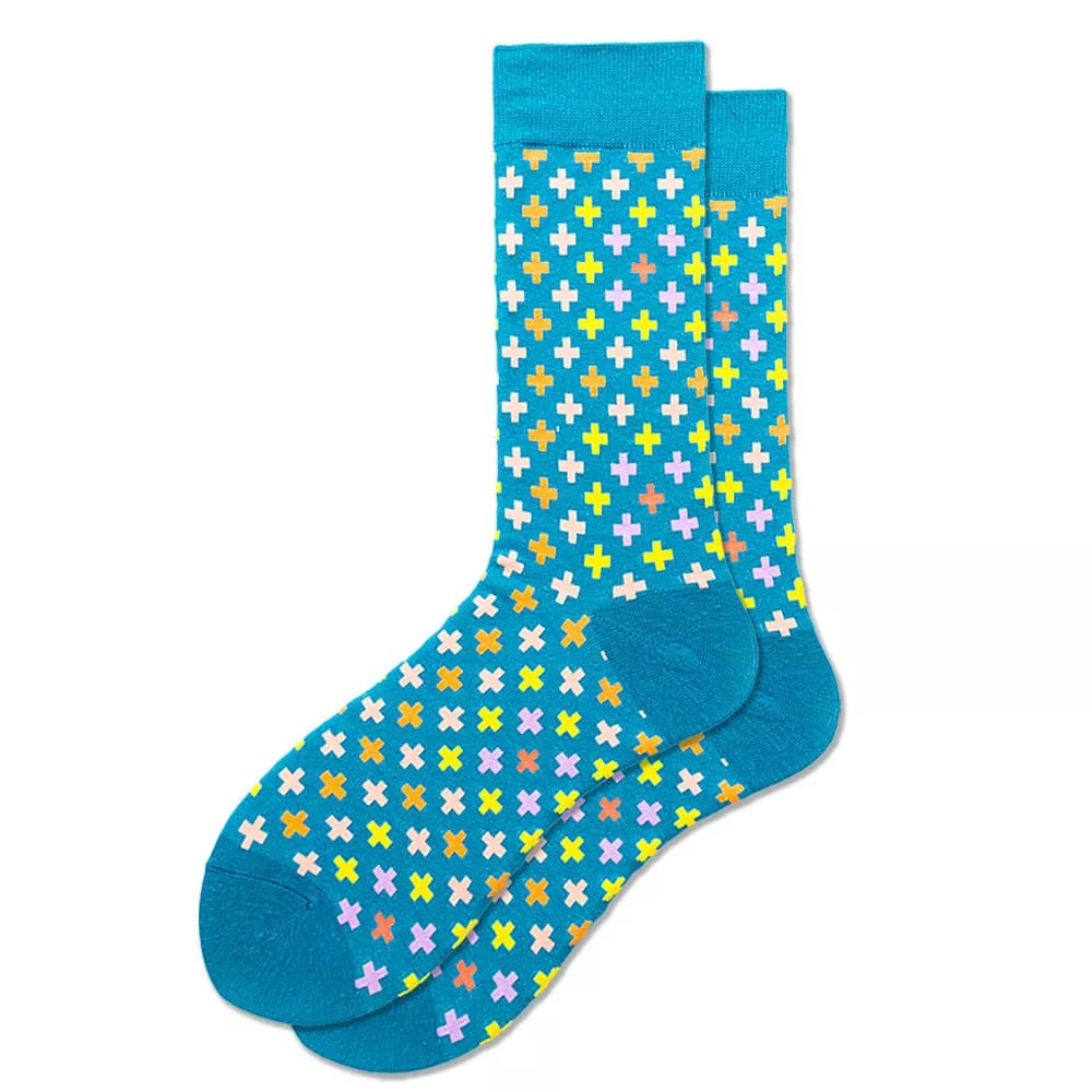 Blue Monogram Formal Unisex Crew Socks from lazzy socks