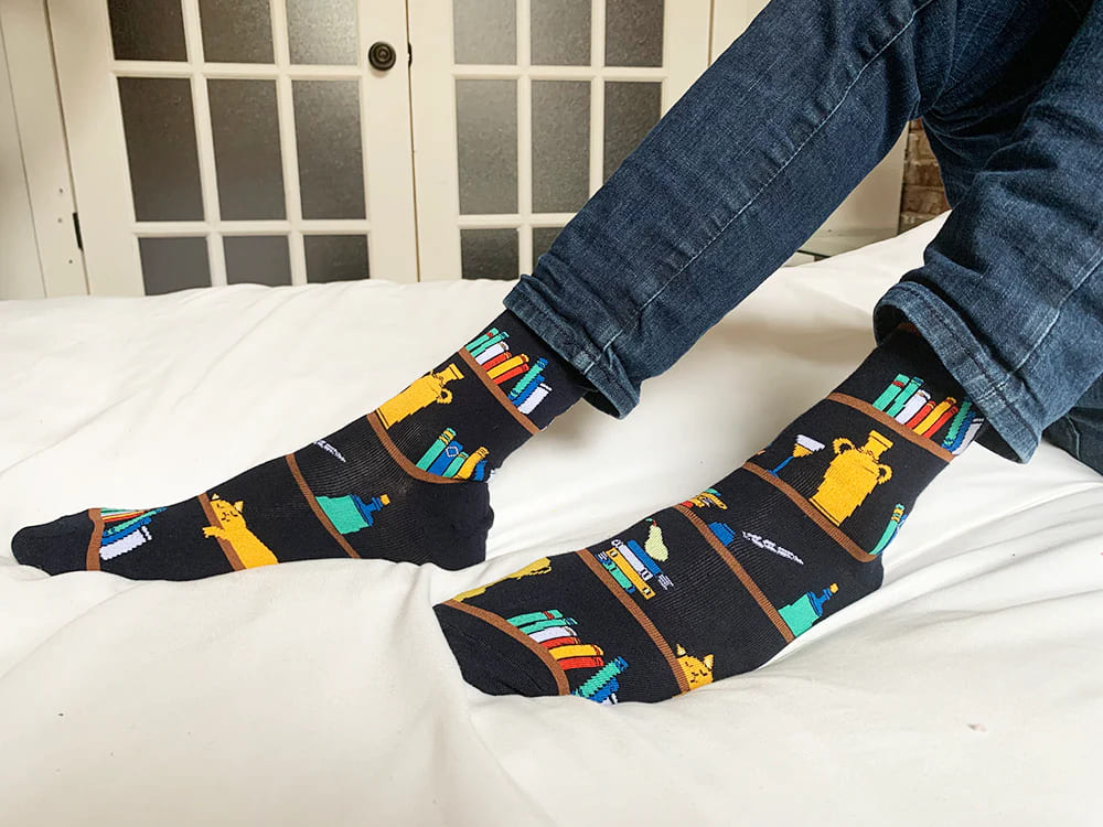 Bookshelves Unisex Crew Socks From Lazzy socks India