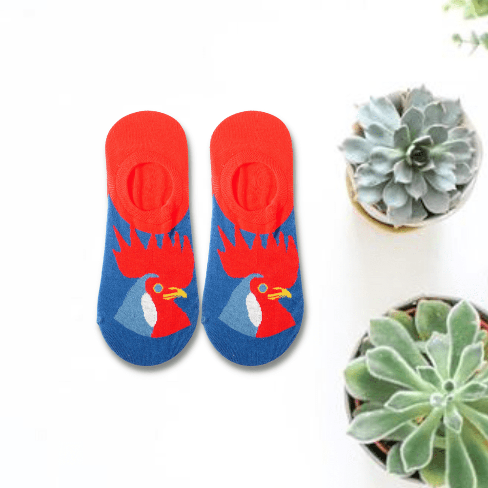Chicken Design Unisex No Show Socks (Pack of 3)