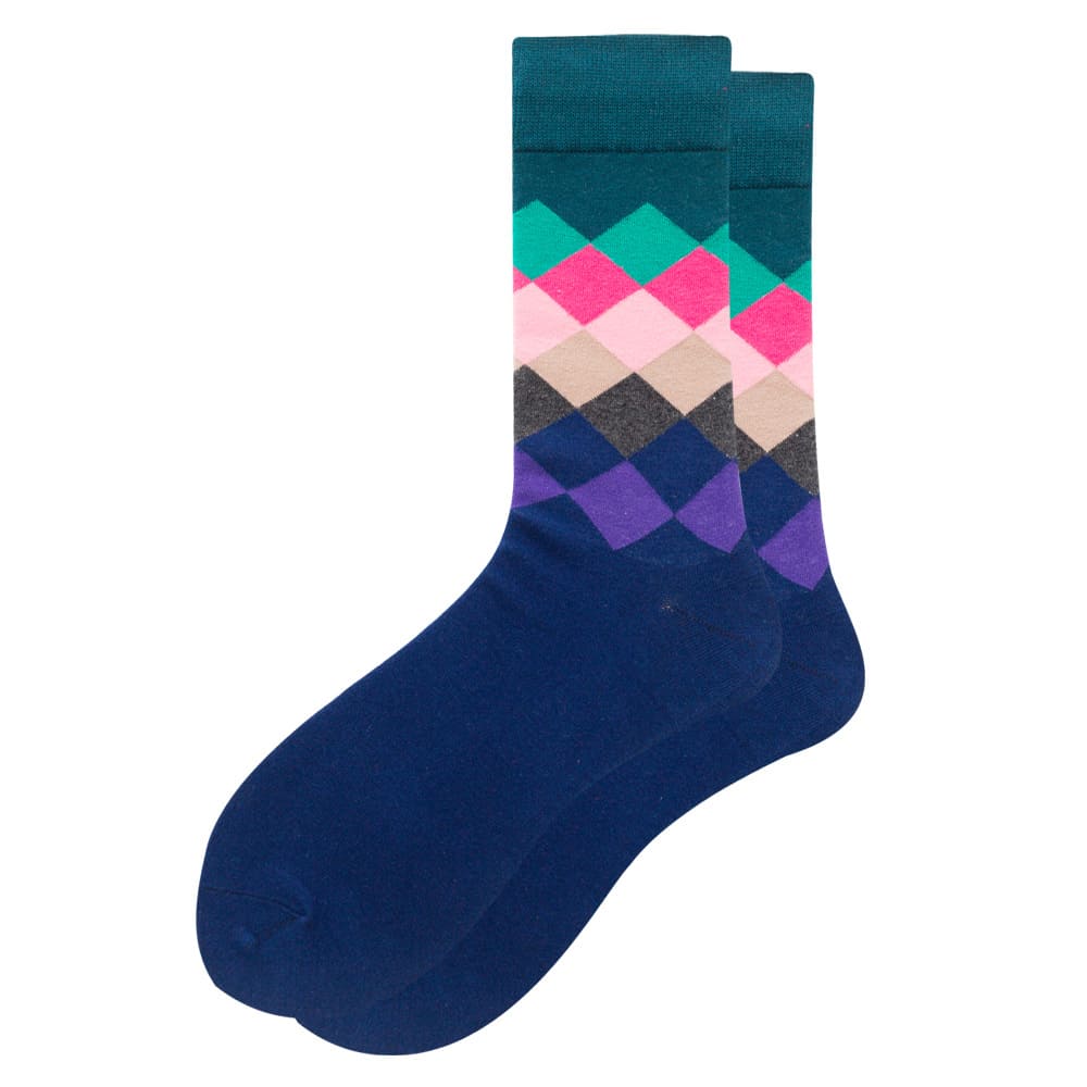 Colourful Diamond Formal Unisex Crew Socks from lazzy socks