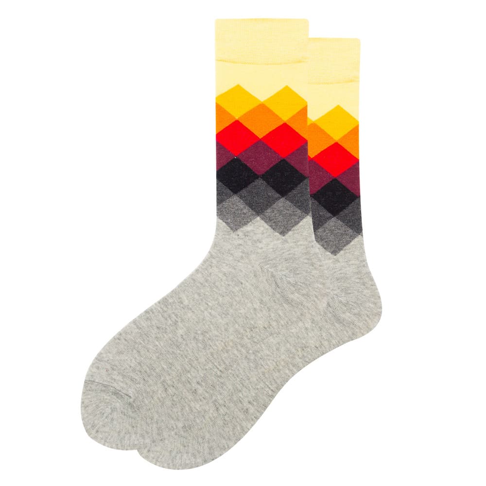Colourful Diamond Formal Unisex Crew Socks from lazzy socks