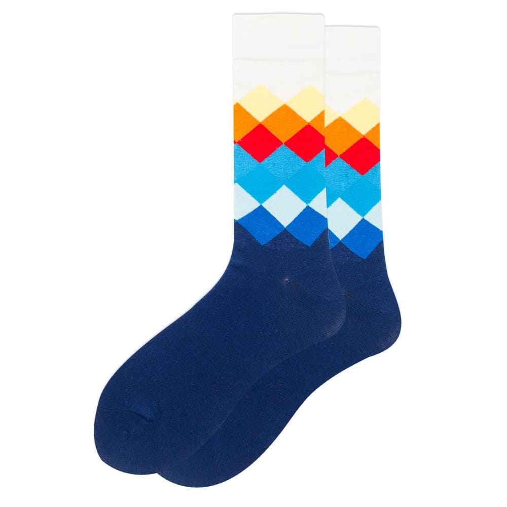 Colourful Diamond Formal Unisex Crew Socks from lazzy socks