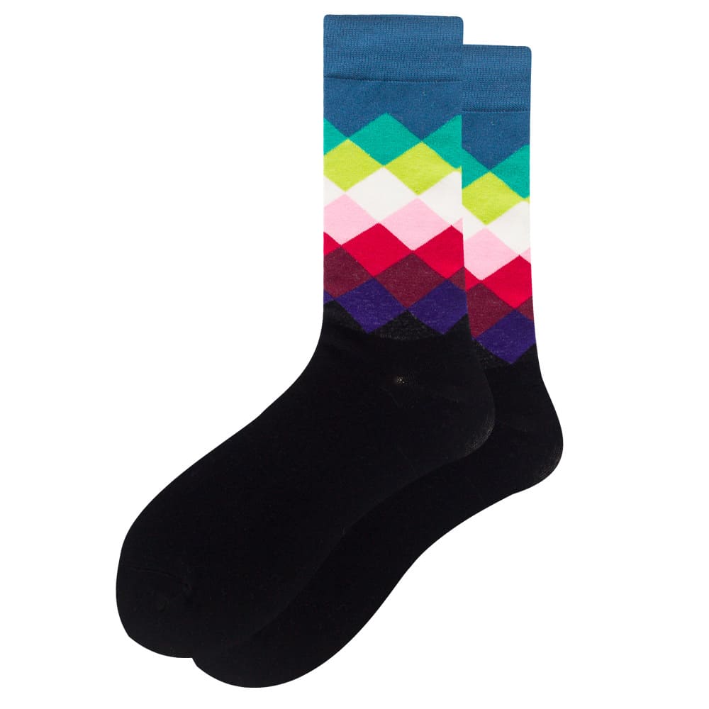 Colourful Diamond Formal Unisex Crew Socks from lazzy socks