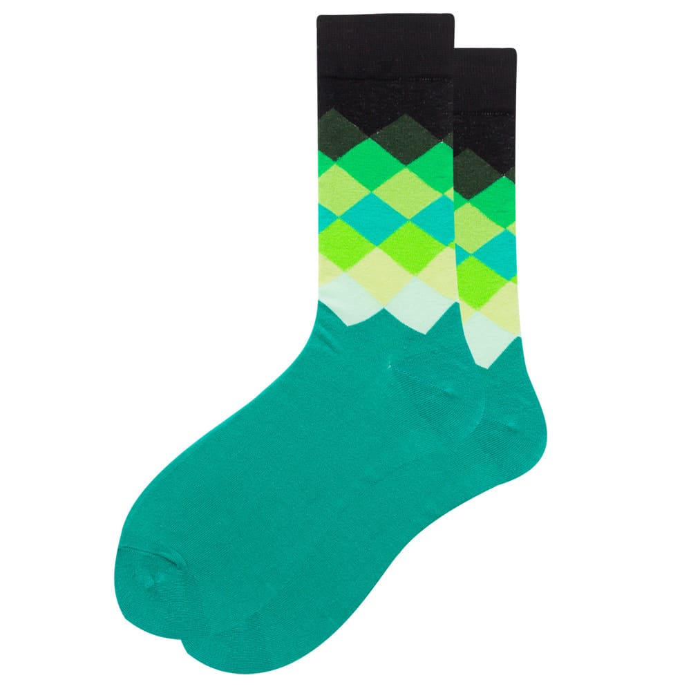 Colourful Diamond Formal Unisex Crew Socks from lazzy socks