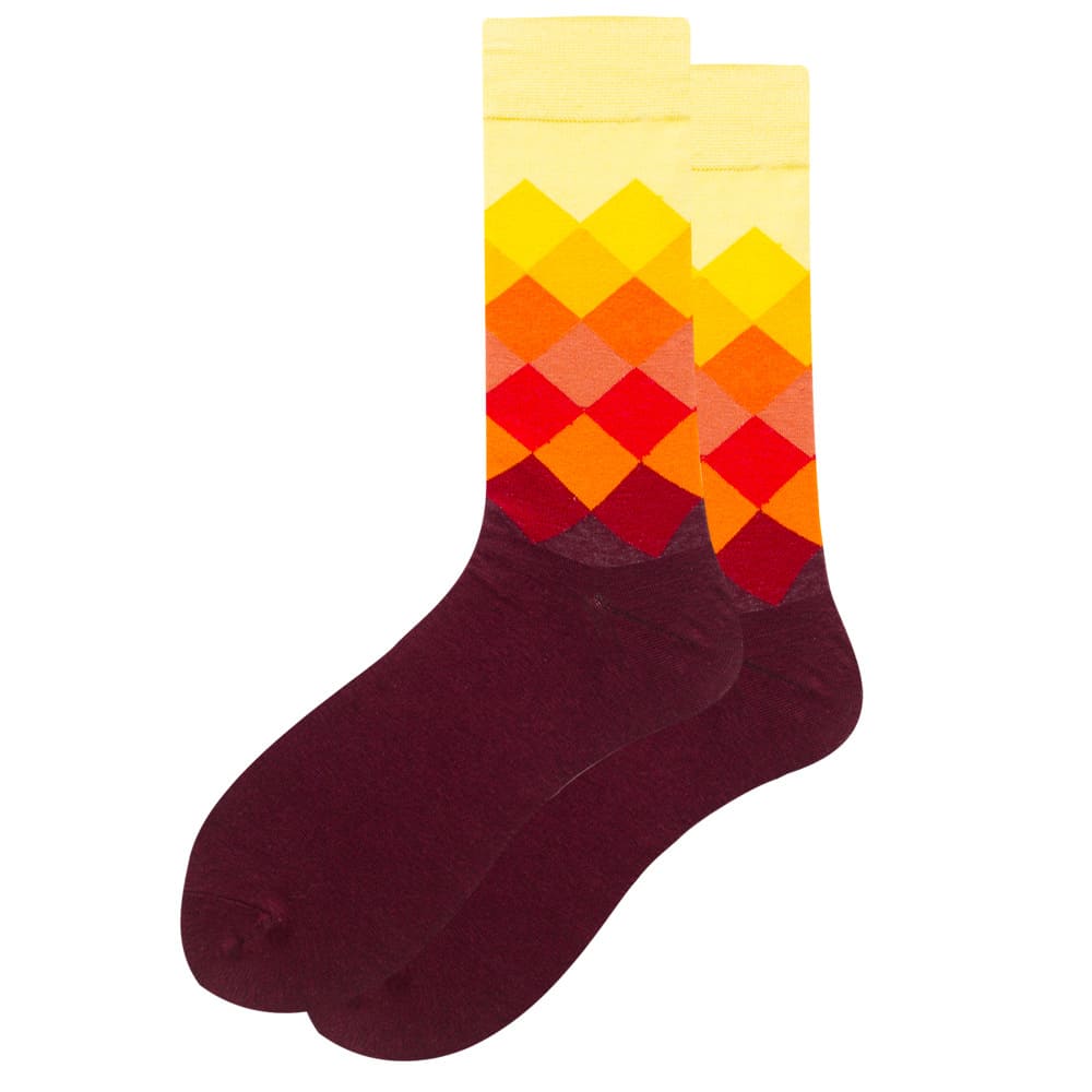 Colourful Diamond Formal Unisex Crew Socks from lazzy socks