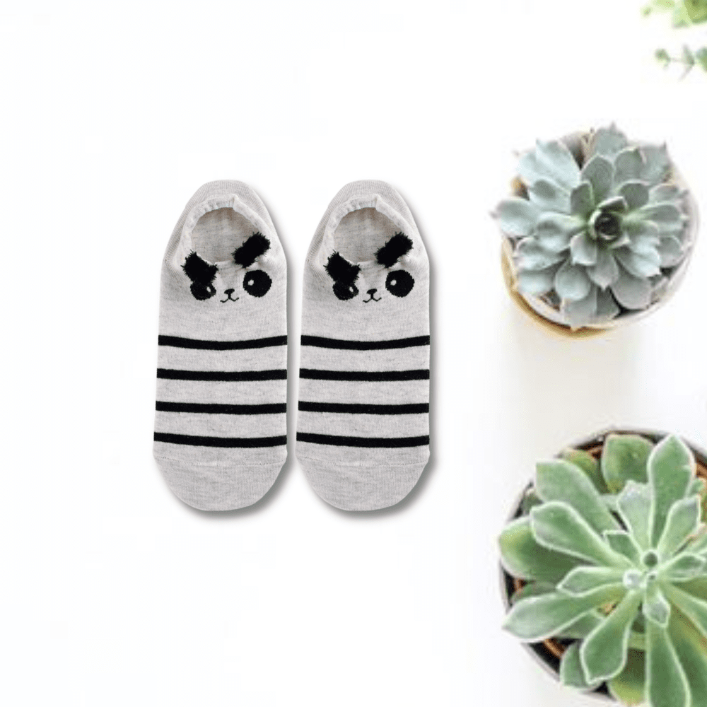 Cute Animal With Ears Unisex No Show Socks (pack of 3) from lazzy socks