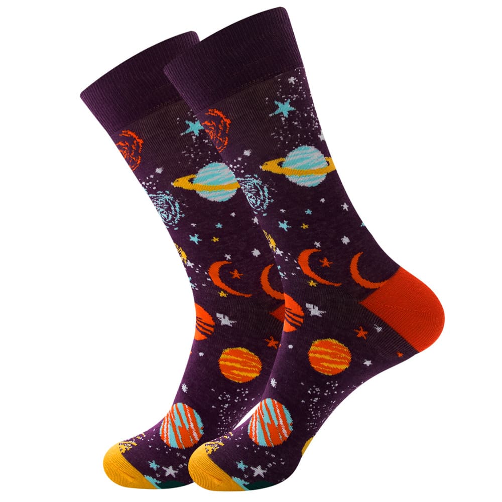 Galaxy & Astronaut Unisex Crew Socks (pack of 2) from lazzy socks.