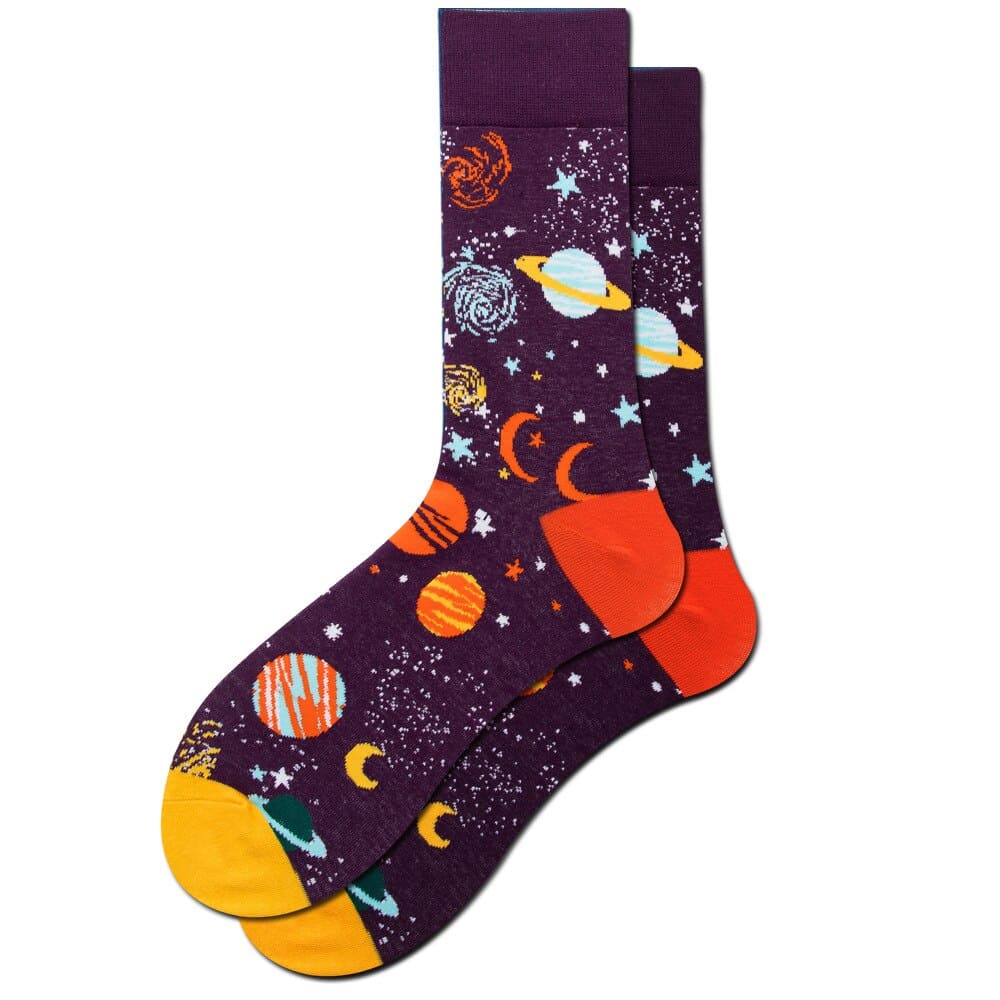 Galaxy & Astronaut Unisex Crew Socks (pack of 2) from lazzy socks.