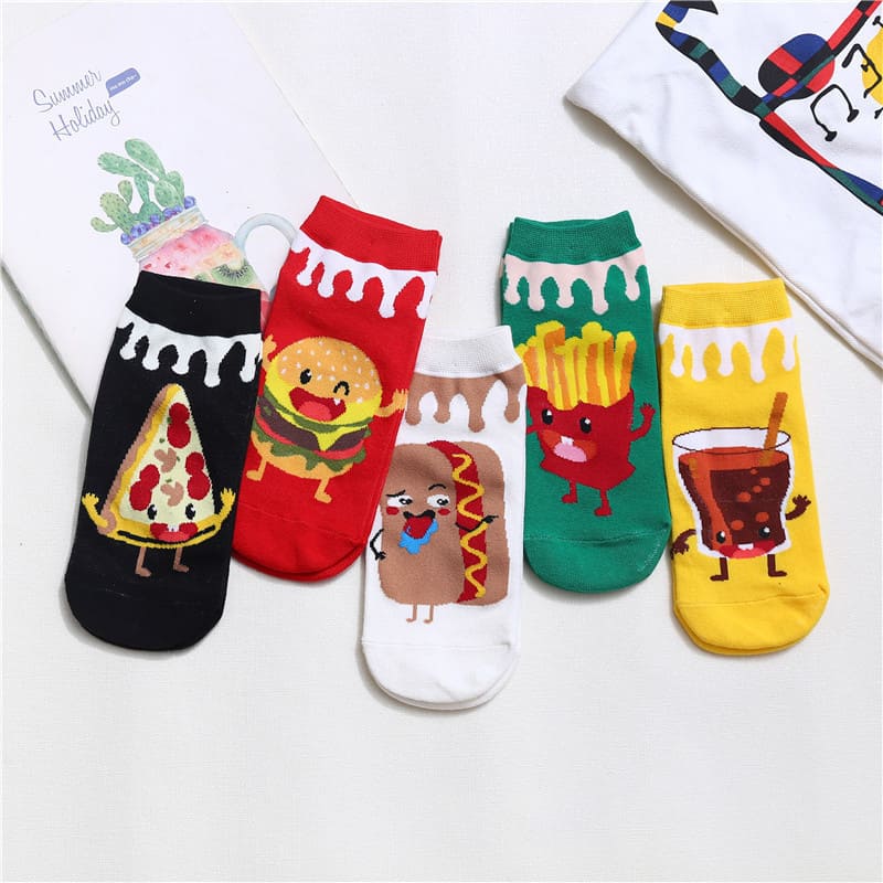 Junk Food Unisex Ankle Socks (pack of 5 ) from lazzy socks.