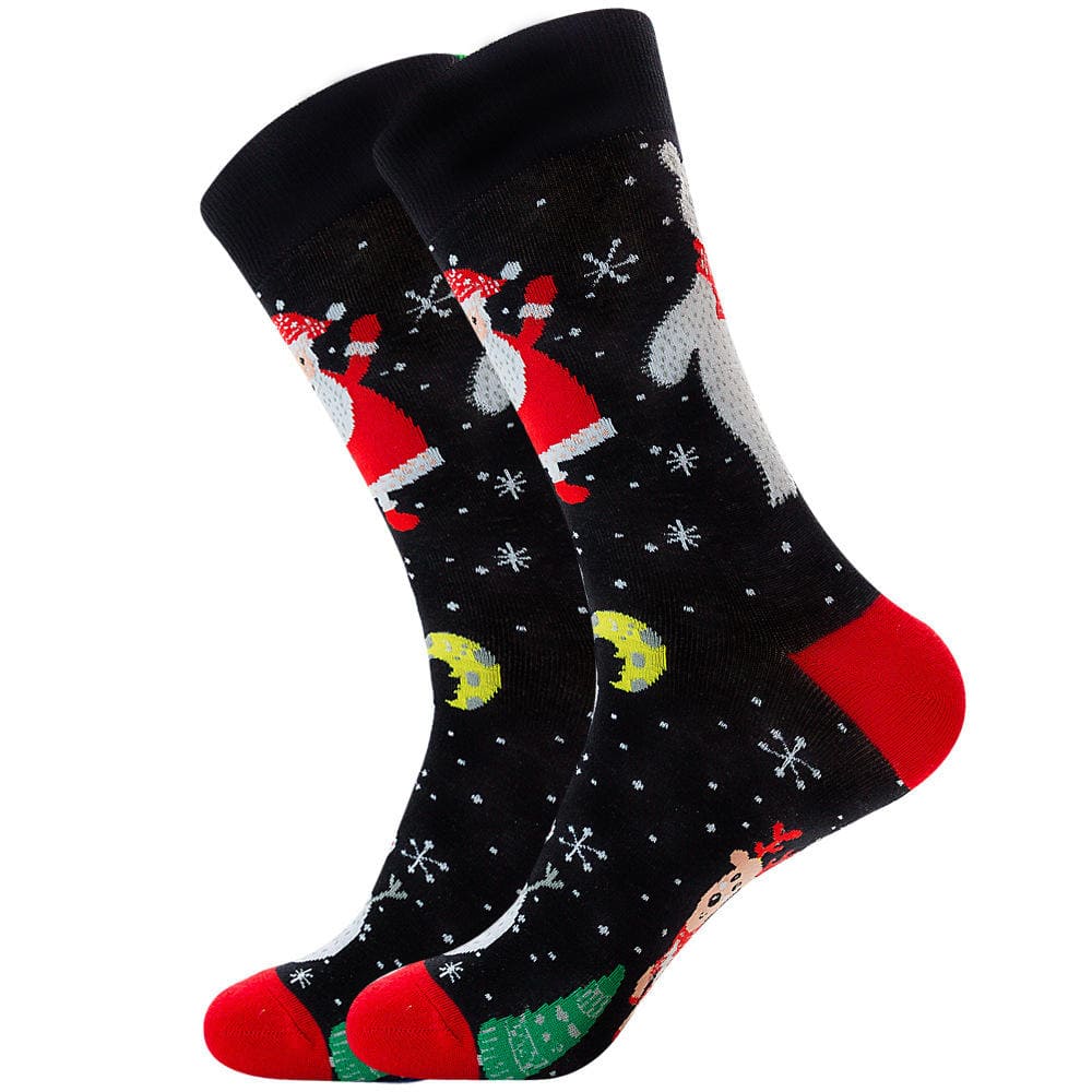 Snow & Santa Unisex Crew Socks (Pack of 2) from lazzy socks