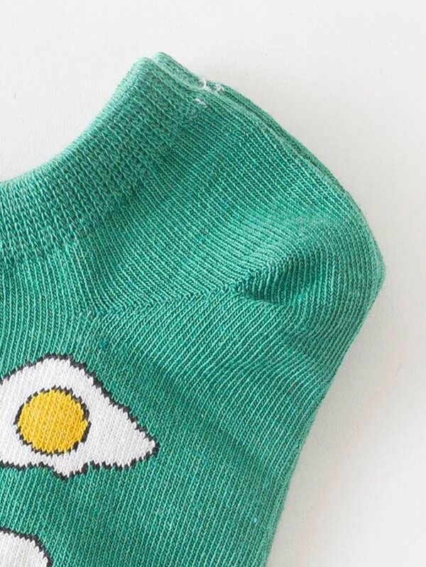 Sunny Side Up Egg Green Unisex Ankle Socks from lazzy socks