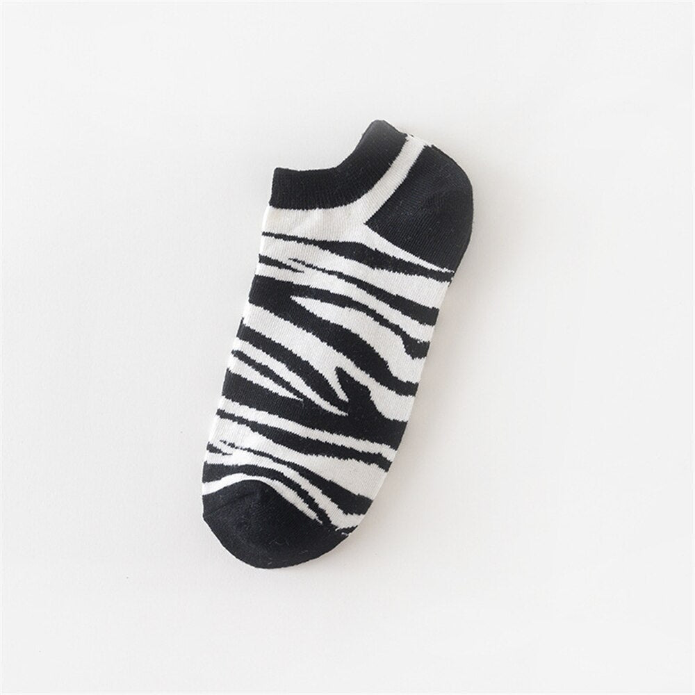 Zebra Print Unisex Ankle Socks from lazzy socks