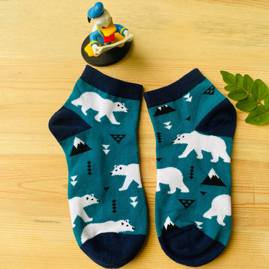 Arctic Explorer Polar Bear Ankle Socks | Lazzy Socks India
