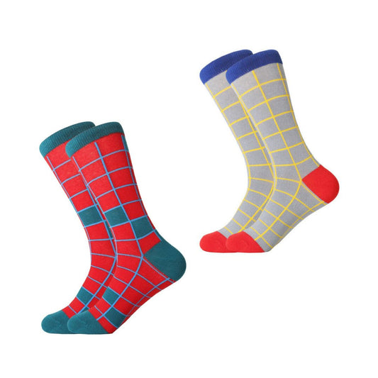 Brick Pattern Formal Unisex Crew Socks (Pack of 2)