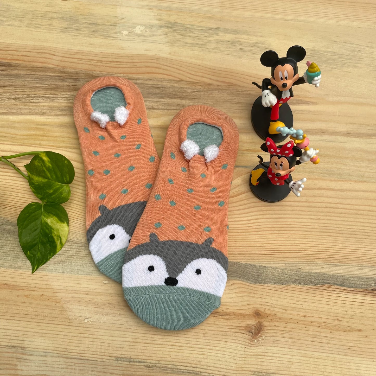 Chubby Hamster No-Show Socks – Cute Orange Polka Dot Design  Lazzy Socks India