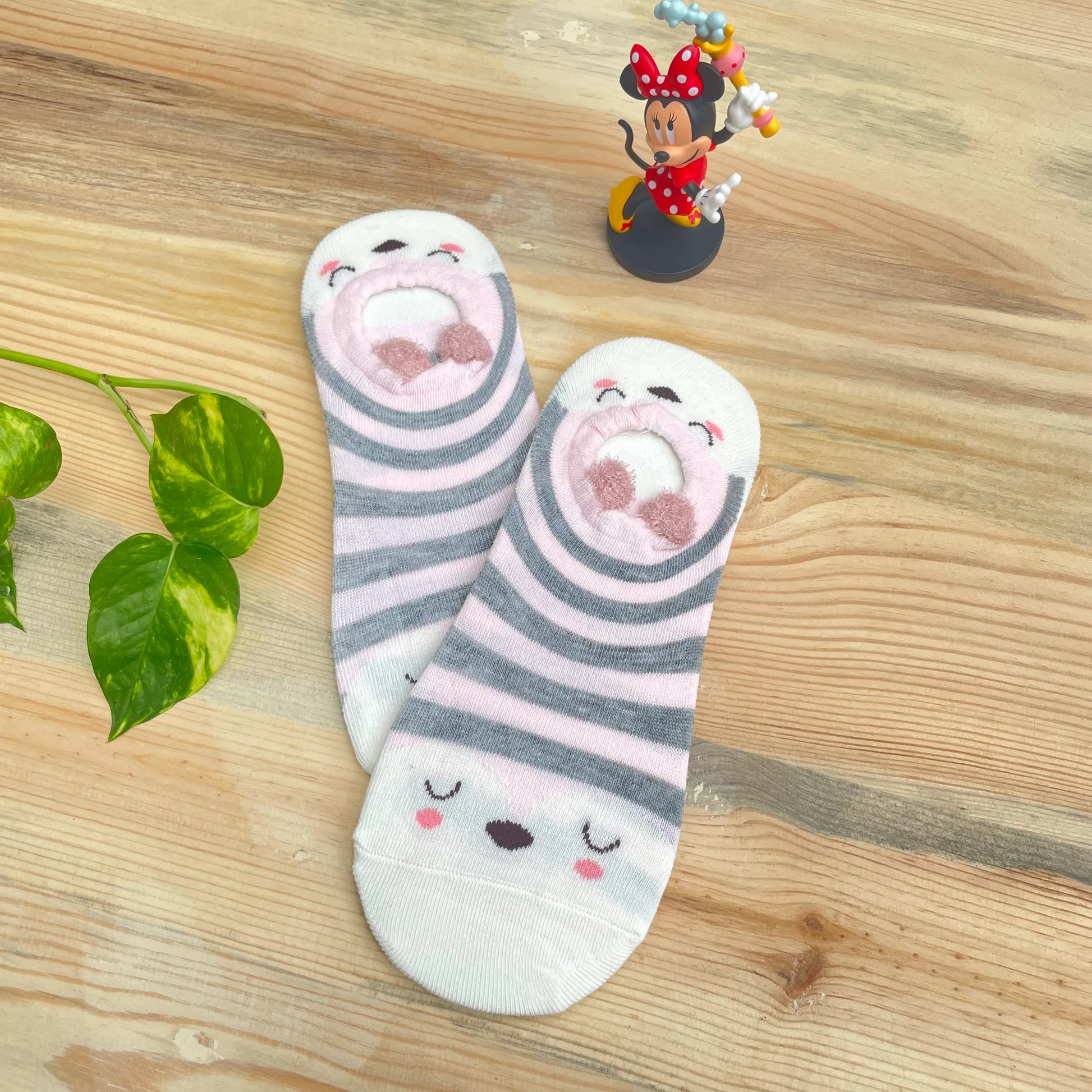 Double Mood Striped No-Show Socks – Happy & Sad Face Design  Lazzy Socks India