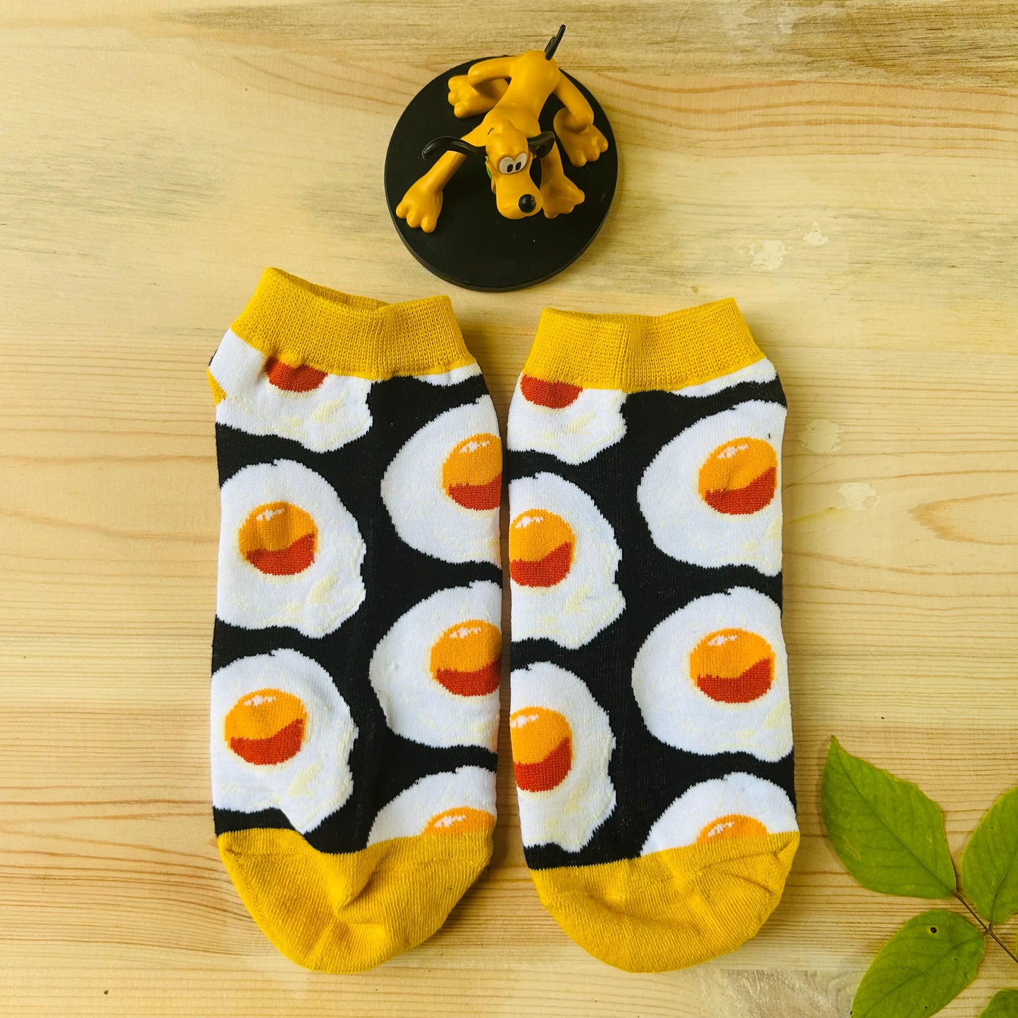 Fried Egg Ankle Socks – Quirky Breakfast Print  Lazzy Socks India