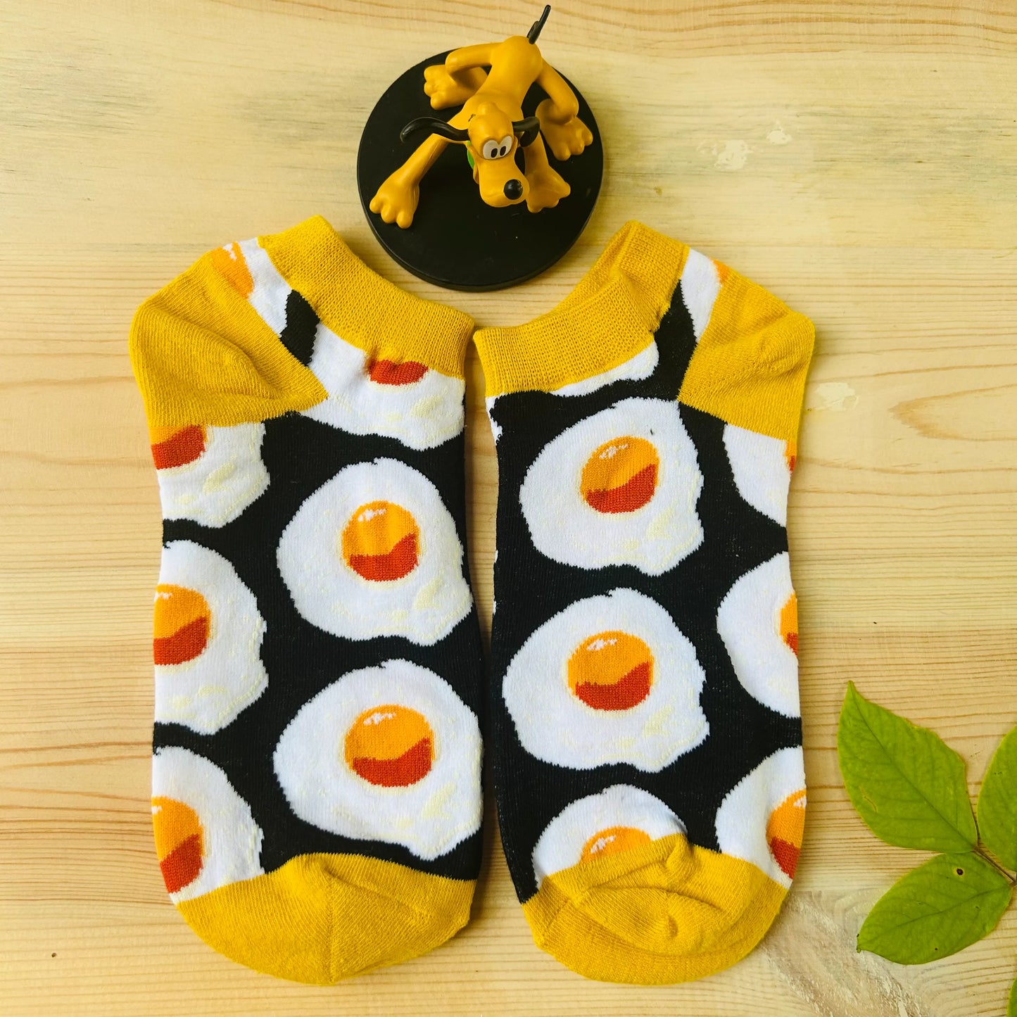 Fried Egg Ankle Socks – Quirky Breakfast Print  Lazzy Socks India