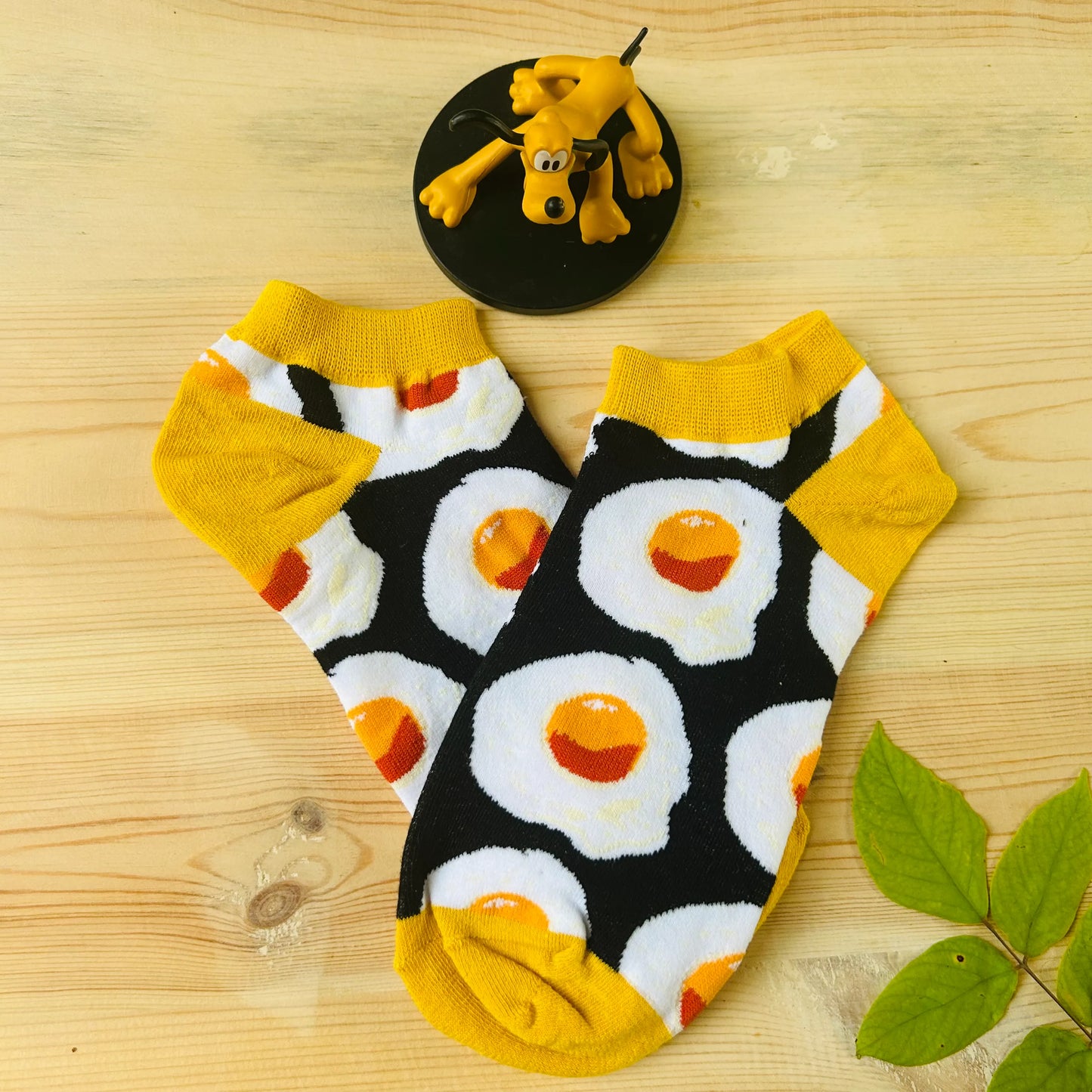 Fried Egg Ankle Socks – Quirky Breakfast Print  Lazzy Socks India