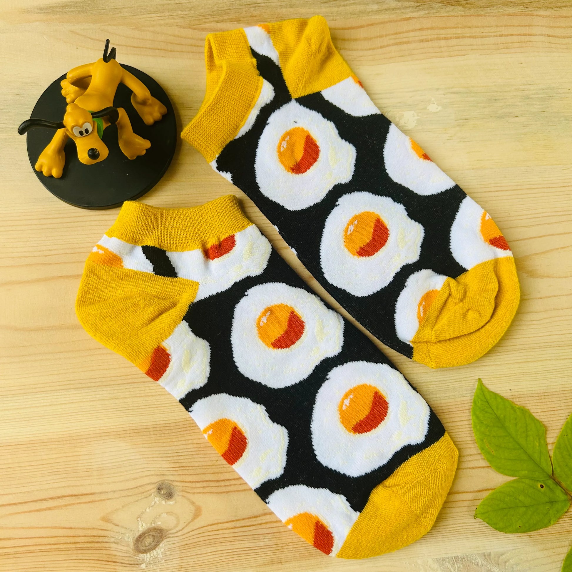 Fried Egg Ankle Socks – Quirky Breakfast Print  Lazzy Socks India