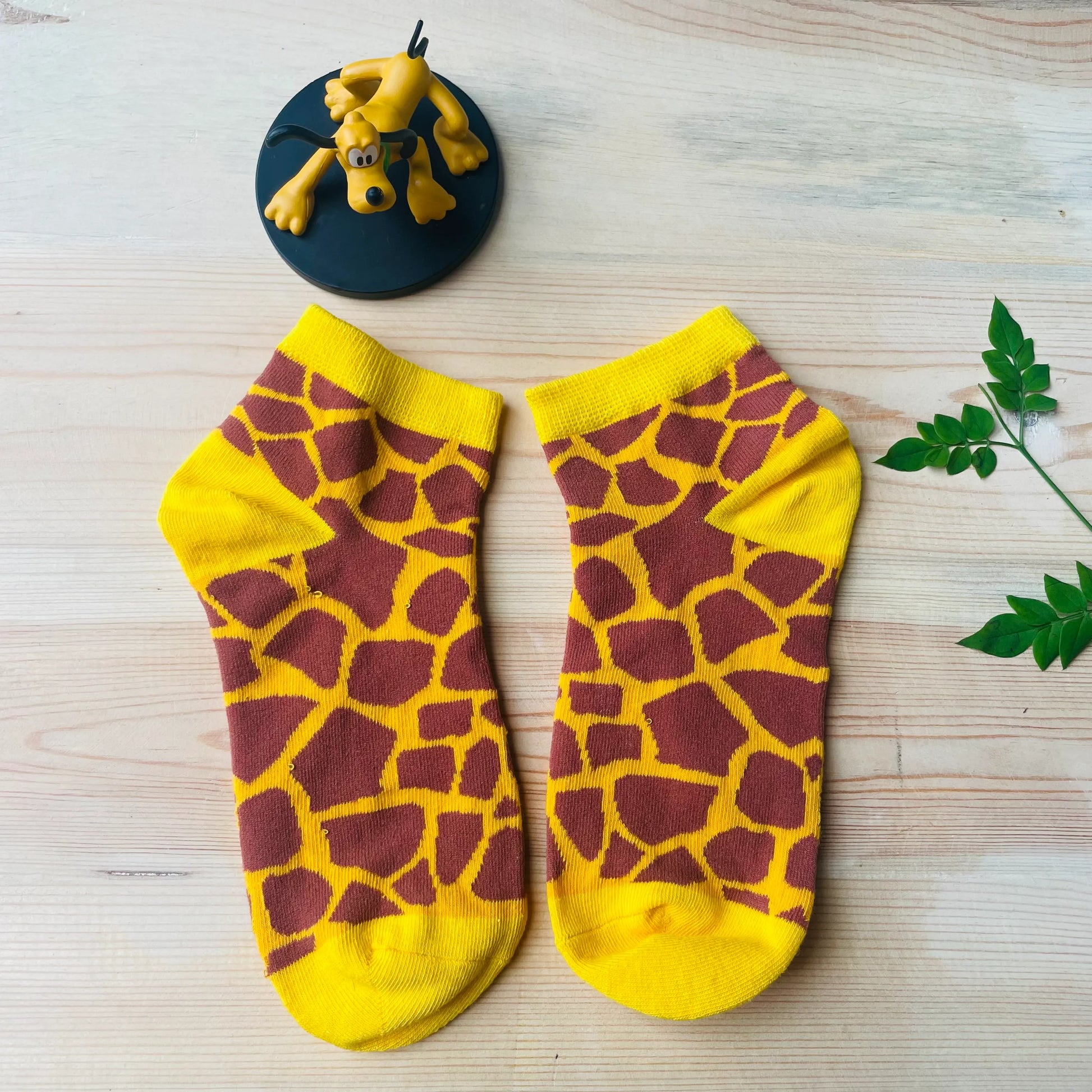 Giraffe Face & Print Ankle Socks (Pack of 2)  Lazzy Socks India