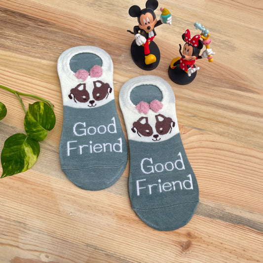 Good Friend Panda No-Show Socks – Cute Bear Design  Lazzy Socks India